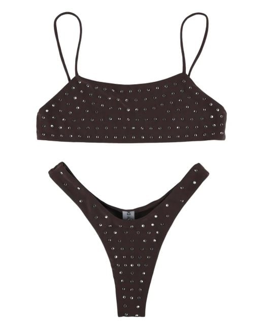 Swim By Di Brown Bikini Mit Kristallen