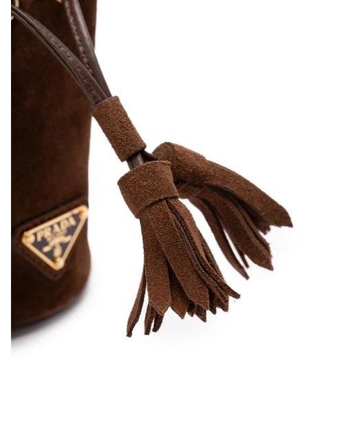 Portachiavi Con Nappina di Prada in Brown