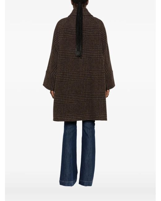 Alberto Biani Black Check-Pattern Coat