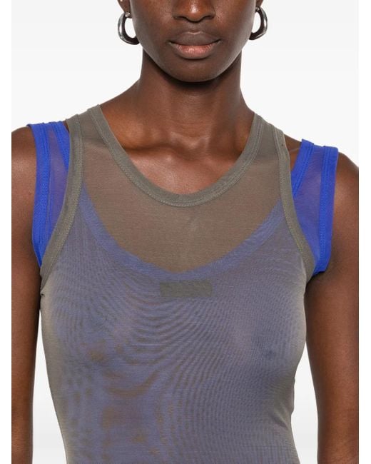 Body À Design Superposé Mugler en coloris Blue