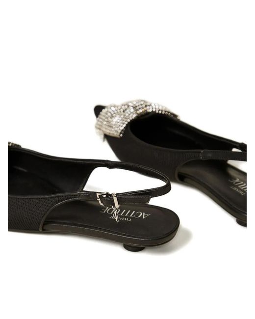 Twinset Black Bow Slingback Heeled Pumps