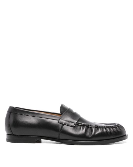 Scarosso Black Fred Leather Loafers for men