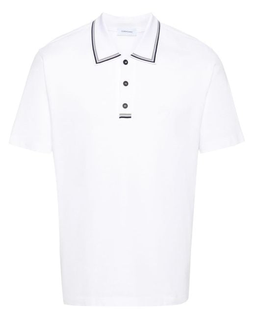 Ferragamo Embroidered-logo Polo Shirt in het White voor heren