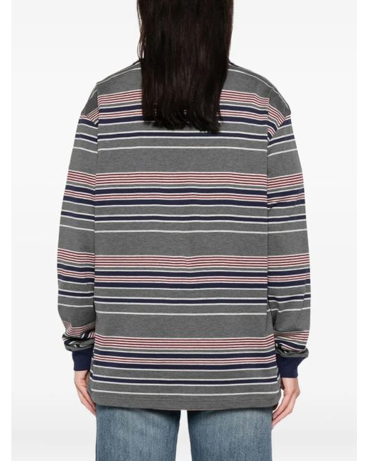 Miu Miu Gray Striped-Pattern Top