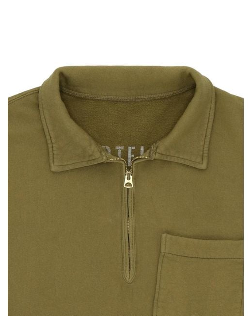 Fortela Green Yale Quarter-Zip Sweatshirt for men