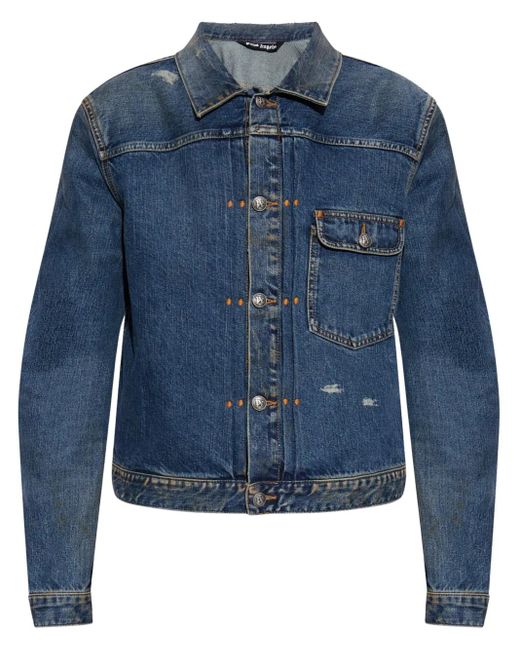 Palm Angels Blue Denim Jacket for men