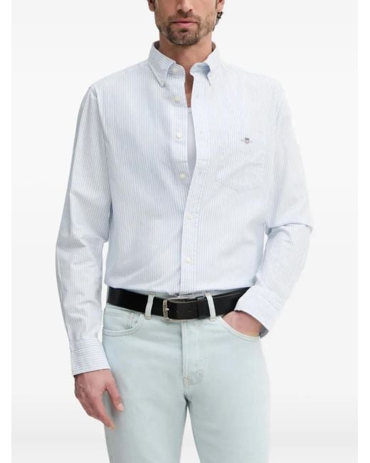 メンズ Gant ストライプ シャツ White