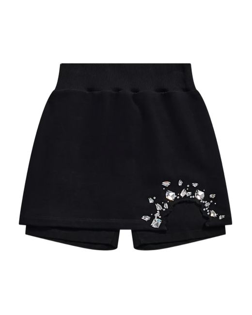 Area Black Crystal Cut-Out Mini Skort