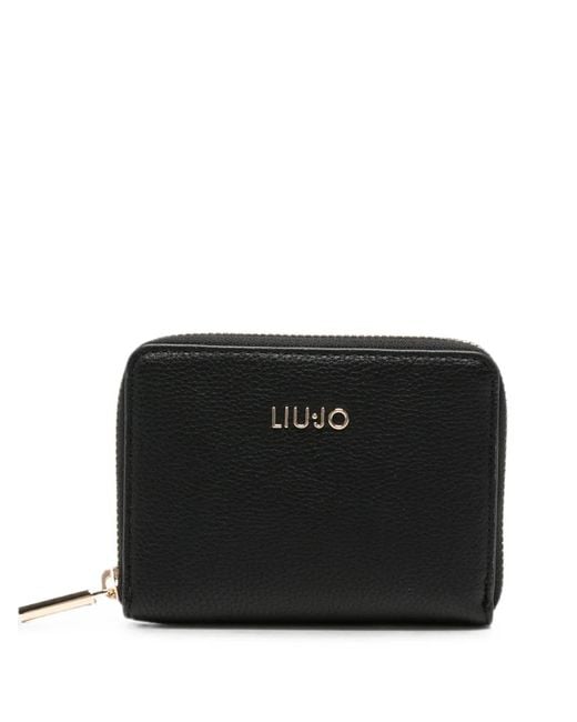 Liu Jo Black Logo-Plaque Wallet