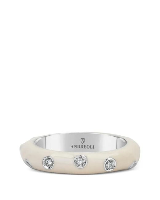 Andreoli White Diamond Band Ring