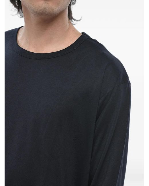 Paolo Pecora Blue Long-Sleeve Crew-Neck T-Shirt for men