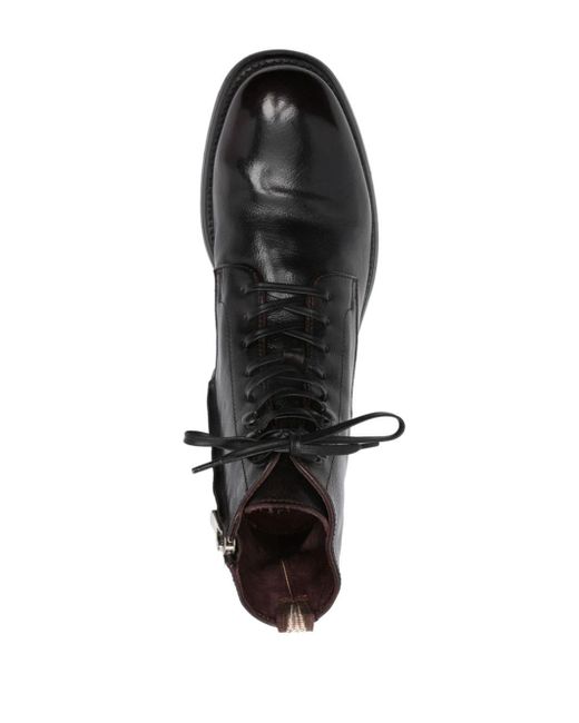 Officine Creative Black Lace-up Calf Leather Boots for men