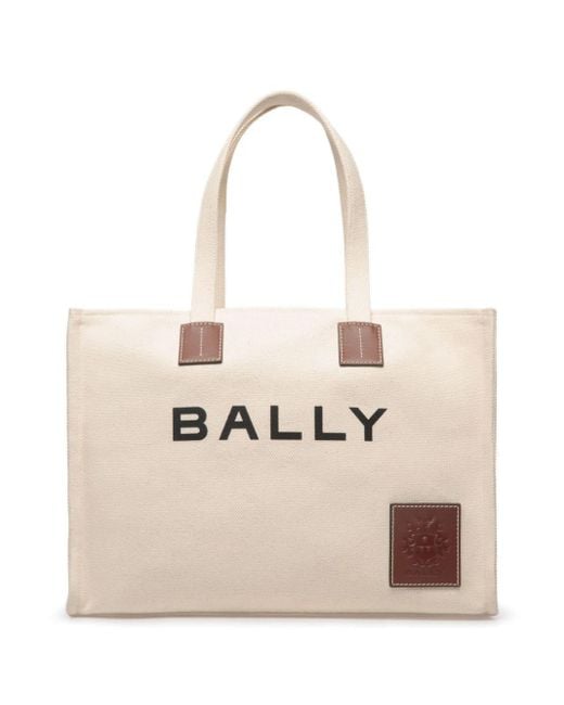 Bally Natural Akelei Shopper mit Logo-Print