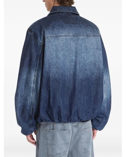 M I S B H V Blue Austin Grime Bomber Jacket