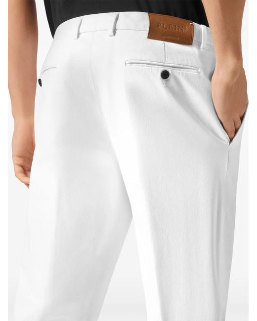 Philipp Plein White Straight-Leg Chinos for men