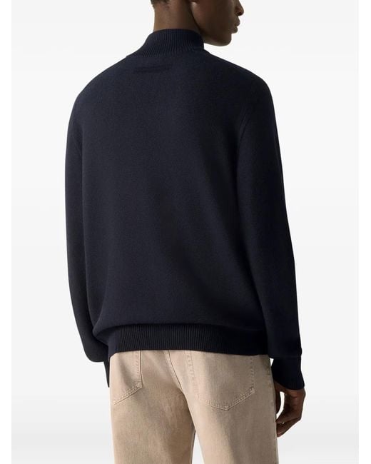 Zegna Blue Cashseta Full-Zip Cardigan for men