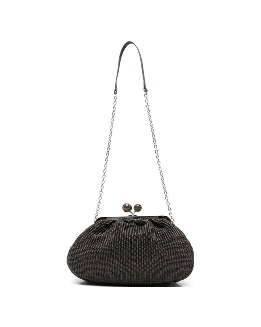 Max Mara Black Woven Clutch Bag
