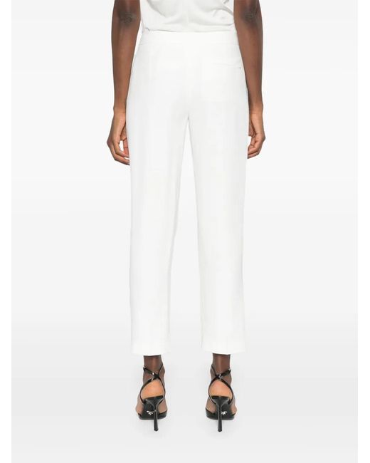 McQueen White Crepe Cigarette Trousers