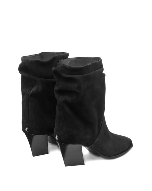 Jimmy Choo Black 60Mm Hart Suede Boots