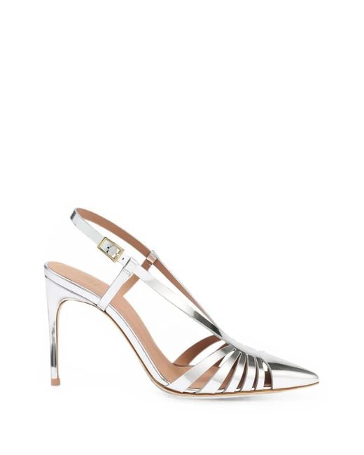 Malone Souliers White Cut-Out Pointed-Toe Sandals