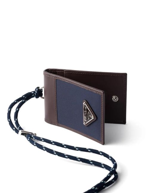 Portacarte Con Logo di Prada in Blue da Uomo