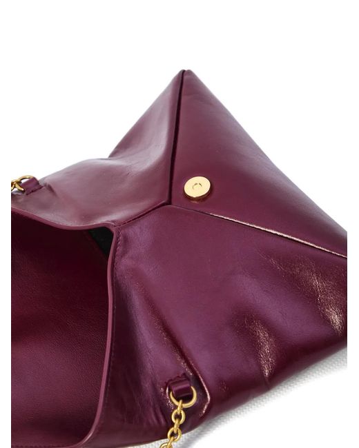 Saint Laurent Purple Cassandre Chain Pouch
