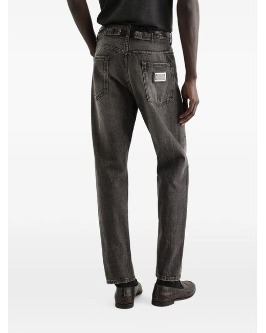 Dolce & Gabbana Gray Denim Trousers for men
