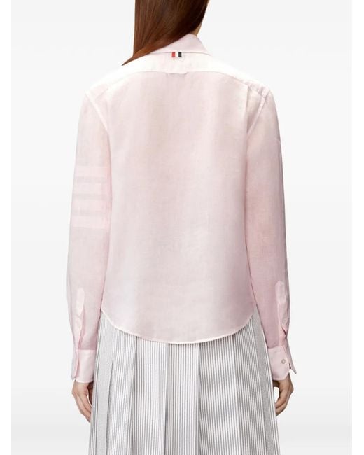 Thom Browne Pink Chemise En Lin