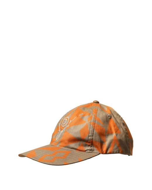 メンズ South2 West8 プリント キャップ Brown