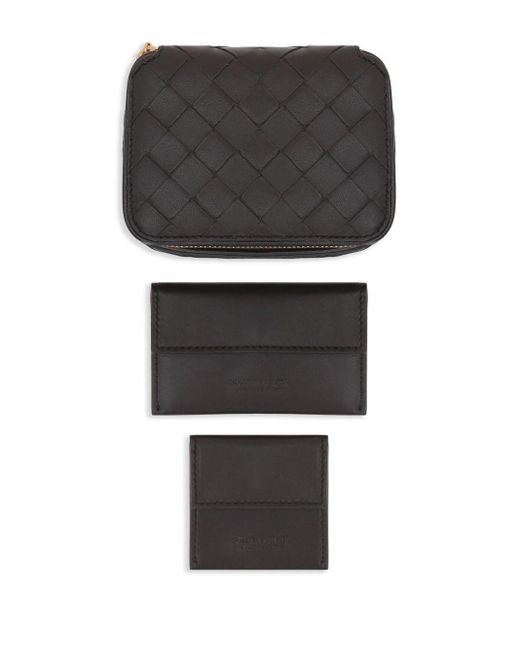 Bottega Veneta Intrecciato Leather Wallet in Black | Lyst UK