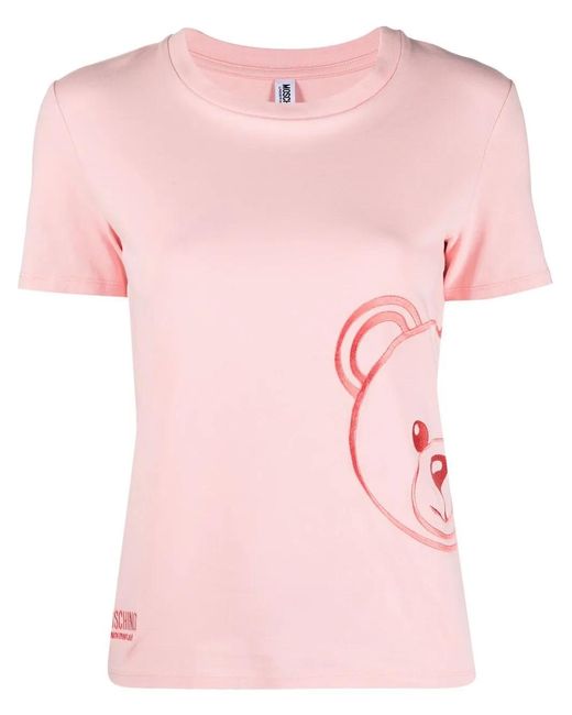 Moschino Pink Teddy Bear Motif Pyjama Top