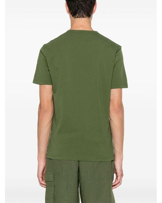 Mc2 Saint Barth Green Embroidered-logo Cotton T-shirt for men