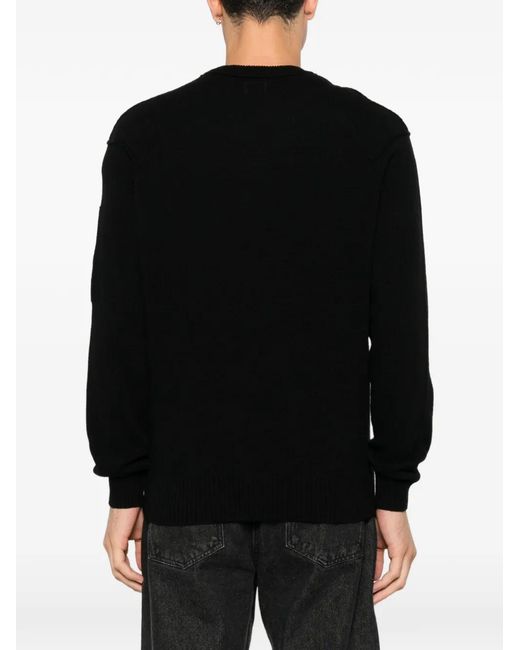 C P Company Black Lambswool Sweater for men