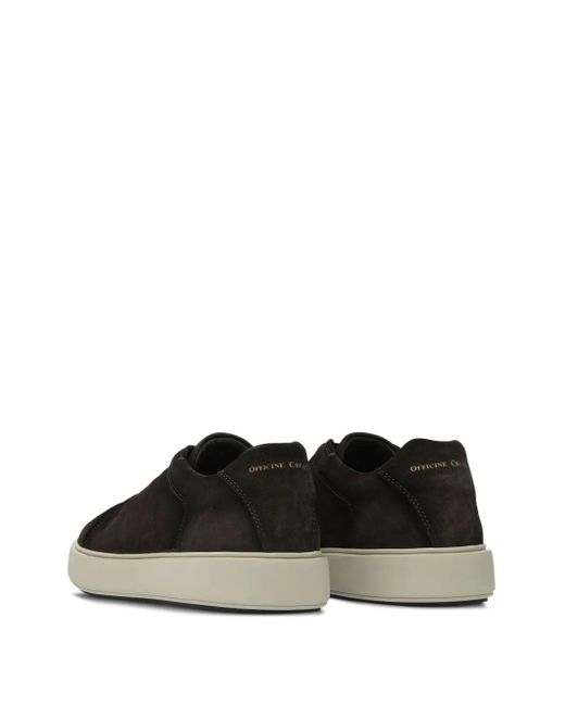 Officine Creative Black Slouch Suede Low-Top Sneakers for men