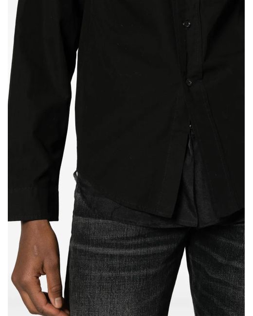 R13 Black Organza-Panel Cotton Shirt