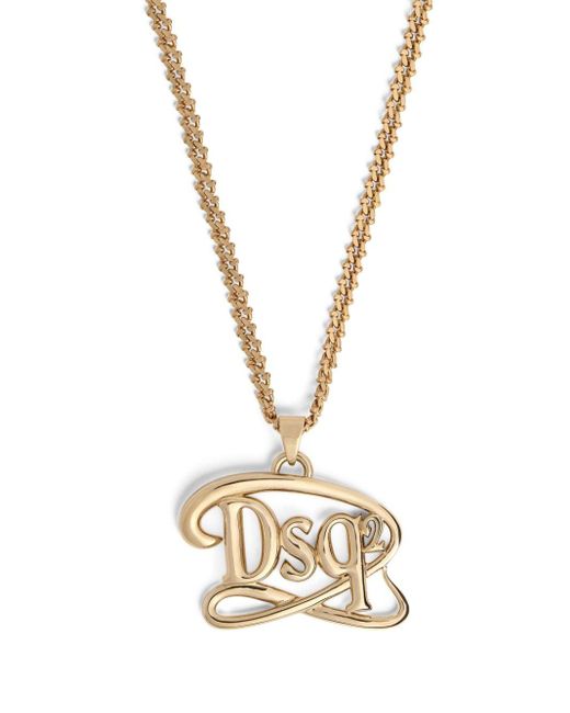 DSquared² Metallic Dsq2 Logo-pendant Chain Necklace for men