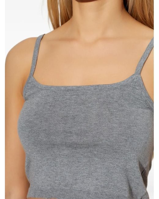 Officine Generale Gray Strap Cropped Top