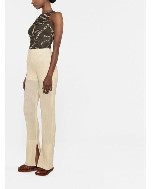 Pantalon Droit À Taille Haute Nanushka en coloris Natural
