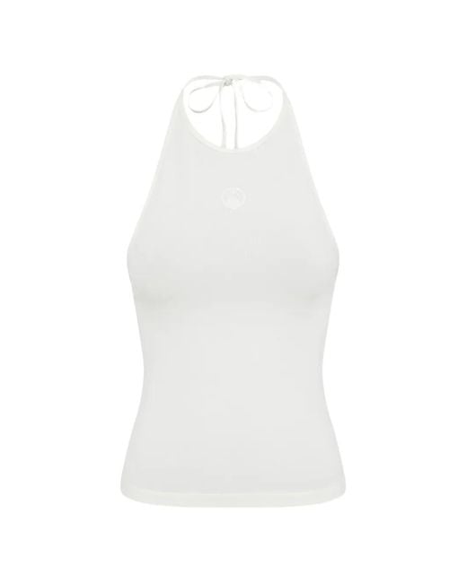 MARINE SERRE White Logo Cotton Tank Top