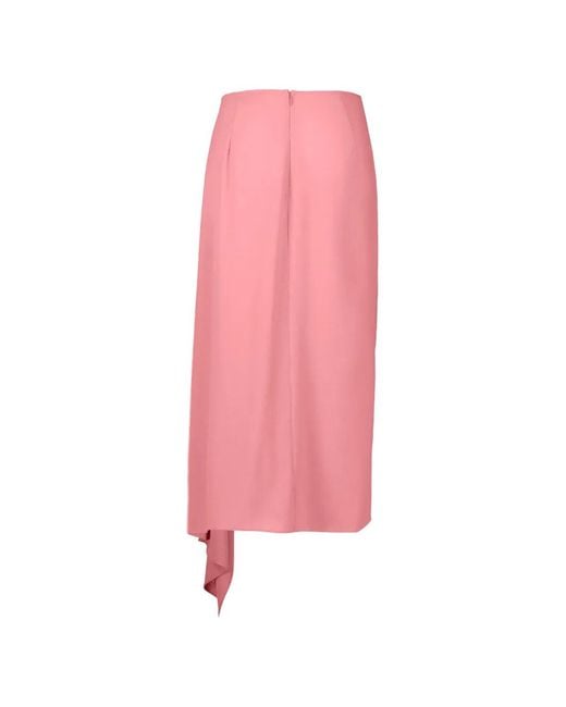 Michael Kors Pink Cascade Ruffled Midi Skirt