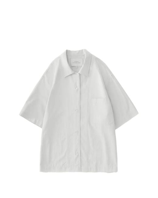 Studio Nicholson White Delos Point-Collar Pocket Shirt