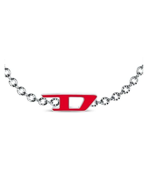 DIESEL White Stainless Steel Chain Bracelet