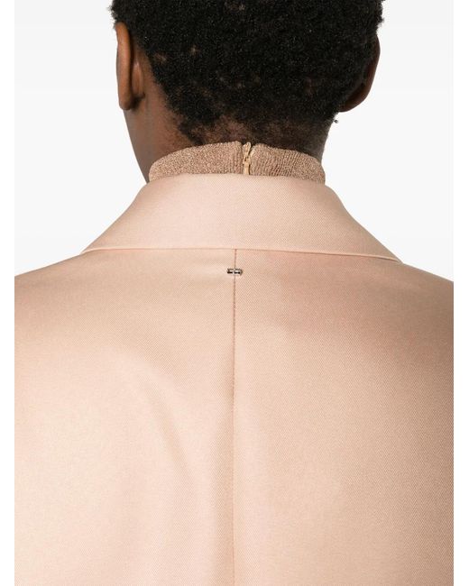 Sportmax Natural Notched-Lapels Single-Breasted Blazer