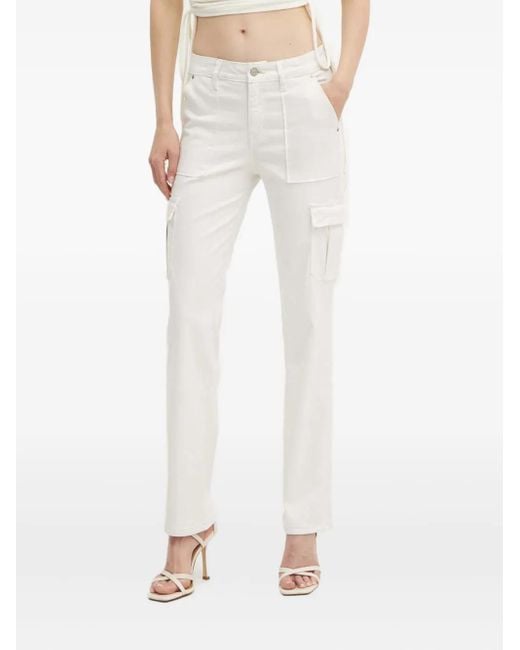 Guess White Cargohose mit geradem Bein