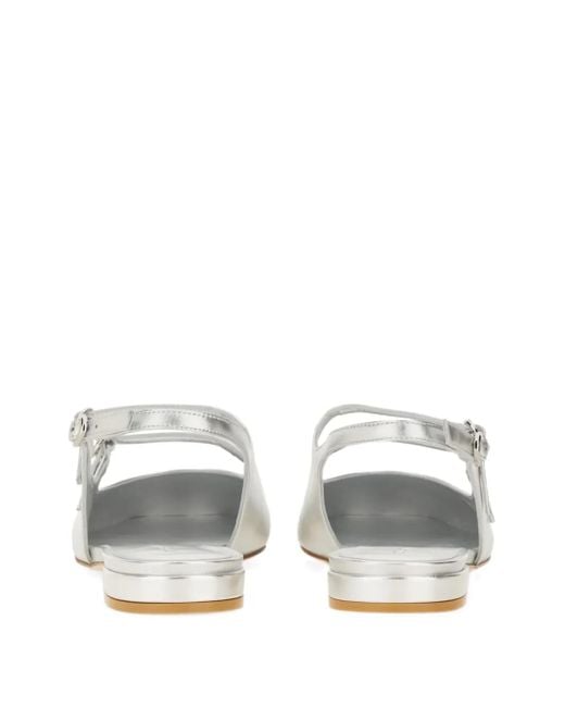 Stuart Weitzman White Slingback Pumps "Benni"