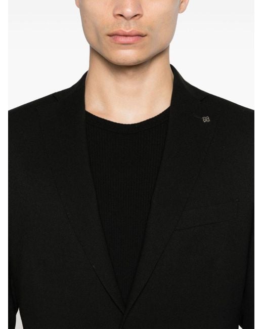 Tagliatore Black Notch-lapels Single-breasted Suit for men