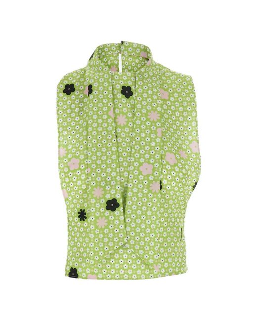 MM6 by Maison Margiela Green Floral Print Scarf Top