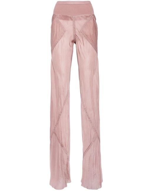 Rick Owens Pink Bias-cut Straight Trousers