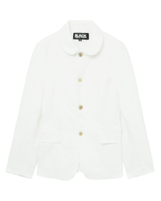 COMME DES GARÇON BLACK White Rounded-collar Single-breasted Jacket