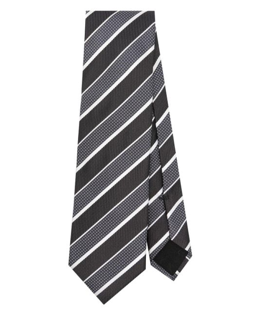 Boss White Striped Silk Tie for men